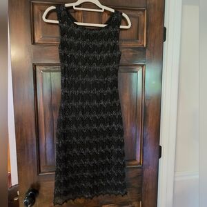 Gossip Elegant Black Open Back Shimmer Dress